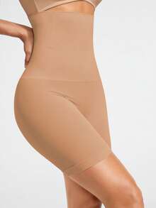 SHAPORA 1pc Apricot Color Minimalist Shapewear Pants - Apricot - View 5