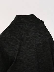 Slowluna Maternity Solid Color V-Neck Top And Adjustable Waist Shorts Casual Daily Two Pieces Set - Black - View 7