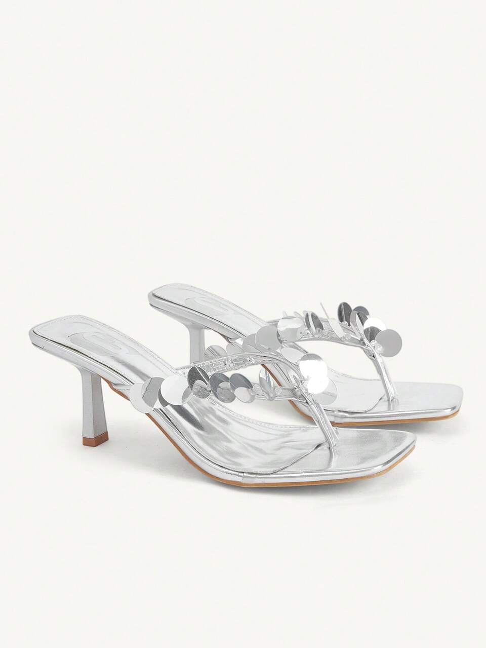 CUCCOO CHICEST Women's Sequin Design Fashion Daily Wear Slip-On High Heel Sandals Wedding Shoes Spring Shoes Bride Shoes Summer