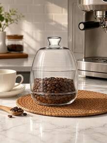 Madebyblanc 1SET/2SETS Minimalist Clear Glass Storage Jar - High Borosilicate Glass With Airtight Lid, Heat Resistant Sealed Canister, Dust-Proof Moisture Resistant Container, Perfect For Sugar Coffee Beans Tea Spices - View 4