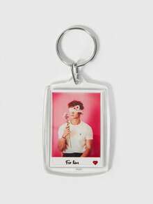 Custom 1PC Photo And Text Keychain, Personalized Acrylic Keychain, Custom Couple Keychain Photo Key Ring, Customized Logo Keychain For Birthday Gift - Multicolor - View 10