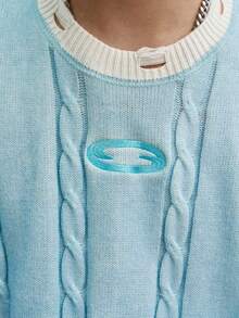 TOKVUE Men's Round Neck Short Sleeve Knit Vest - Baby Blue - View 6