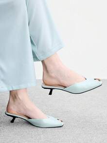 CUCCOO BIZCHIC Women's Daily Commute Peep Toe Stiletto Shoes Spring Shoes - Light blue - View 5