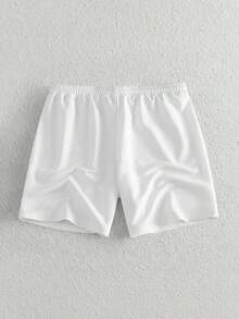 Athstrex Men's Plus Size Letter Print Denim Drawstring Waist Knit Shorts - White - View 6