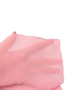 SHEIN 女款 2 合 1 雪紡拼接蝙蝠袖上衣，短版腰身 V 領女裝上衣，優雅粉色女款上衣 - 粉色 - 查看 5