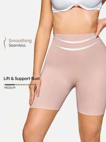 SHEIN Ropa interior moldeadora de unicolor cómoda para mujer - Rosa - Ver 1