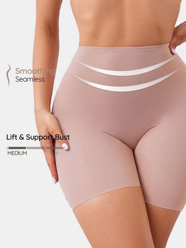 SHAPORA Shorts modeladores sem costura de cintura alta em cor sólida