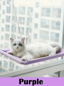 PETSIN 一体式猫吊床，悬挂式猫床，窗户宠物床，适用于猫、小型犬，阳光充足的窗台座椅，带安装支架和毯子，承重5公斤，宠物配件 - 寬度35-40/32    長度55/49 - 查看 27
