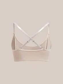 Barelissa 1 pieza Sujetador minimalista de doble capa para mujer - Rosa Pálido - Ver 7