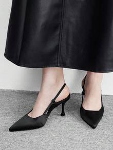 CUCCOO BIZCHIC 優雅便捷尖頭女款高跟鞋，適合女性，舒適中跟款式，適用於辦公室、婚禮、派對以及春夏季鞋款 - 烏黑色, - 查看 5