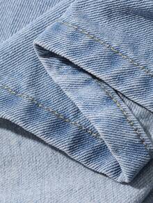 Livesso Women's Loose Ruffled Denim A-Line Skirt - Blue - View 7