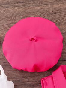 Emery Rose Kids Emery Rose Kids 2 件套女婴纯色针织夹克和针织连体衣（带帽子） - 玫紅色 - 查看 6