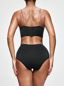 SHAPORA Conjunto de lencería con aros sólidos - Negro - Ver 2