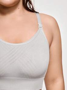 SHAPORA 1pc Seamless Strap Wire Free Bra For Women - Light Grey - View 2