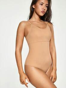 SHAPORA 1pc Solid Color Women's Lingerie Jumpsuit - Coffee Brown - View 5