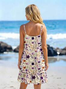 Sylviya Women's Ditsy Floral Mini Ruffle Hem Camisole Dress - Multicolor - View 2