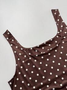 Sweetra Damen Große Größen Lässig Basic Quadratischer Ausschnitt Tanktop, Weiß Schokoladenbraun Mehrteiliges Set für Sommer, Alltag Date Night Büro Formell Urlaub - Verschiedenfarbig - Übersicht 8