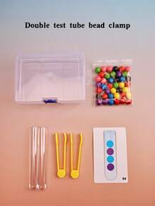 MINKOJA Test Tube Fine Motor Bead Sorting Game, Wooden Color Matching Clip Bead Toy, Montessori Preschool Sensory Learning Set, Hand Eye Coordination Concentration Training Educational Gift For Kids Ages 3+ - Multicolor - View 10