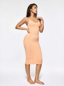 SHAPORA Vestido de control de cintura y abdomen con tirantes ajustables - Prenda interior moldeadora sin costuras - Beis - Ver 5