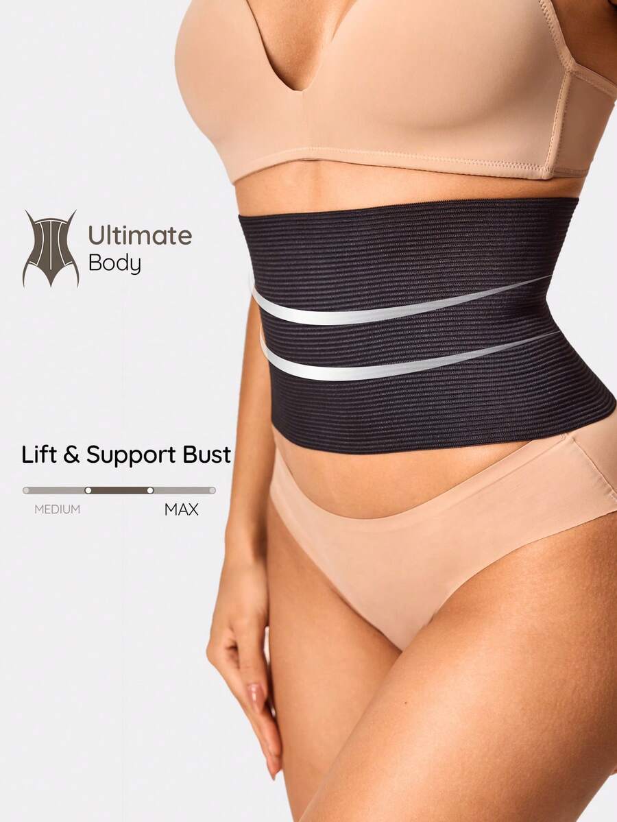 SHAPORA Seamless Waist Trainer Shapewear Body Shaper-Tummy Waist Control - Black - View 1