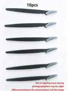 10/30-Piece Black Eyebrow Trimmer And Razor Set, Eyebrow Trimmer And Razor, Exfoliating And Hair Removal Tools, Body Hair Trimming And Facial & Eyebrow Razor Set, Makeup, Affordable, Room Decor, Dressing Table, Travel, Bedroom, Makeup Accessories, - Black - View 7