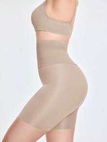 SHAPORA Shaping High Waisted Mid Thigh Shapewear Short Body Shaper Butt Lifter-Tummy Waist Thigh Control - Apricot - View 4