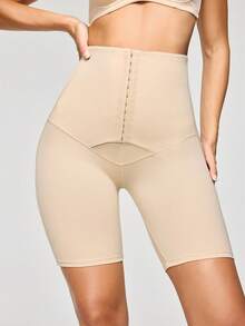 SHAPORA Shorts Modeladores de Cintura Alta Sólidos Versáteis para Uso Diário Casual para Mulheres - Damasco - Visão 4