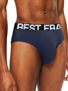 EasyFave Men's Basics Multicolor Knitted Fabric Underwear Briefs With Letter Pattern - Multicolor - View 5