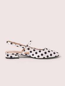 CUCCOO DOLLMOD Women's High Heel Pumps, Graduation Heel, Prom Heels For Summer Spring Shoes Spring Break Easter For Christmas Spring Shoes - White Dot - View 3