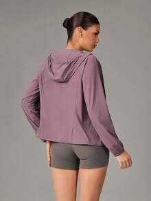 OutZeal Women Sun-Proof Jacket Daily Casual Lightweight Stretch Hood Zip Up Outdoor Tops - Purple - View 7