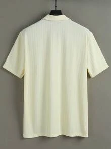 Manfinity CasualCool 男士休閒寬鬆短袖 Polo 衫，外出必備，適合送給家人和男朋友的禮物 - 杏色 - 查看 4