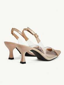 CUCCOO CHICEST Women's Red Pointed Toe Splicing Transparent High Heel Pumps Spring Shoes Spring Break Easter Prom Heels For Christmas Valentine's Day - Bright apricot - View 5