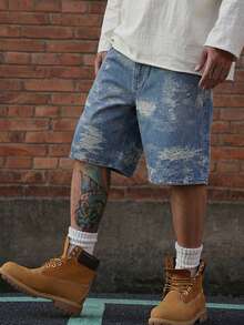 DAZY Men's Solid Blue Denim Shorts, Summer - Blue - View 7