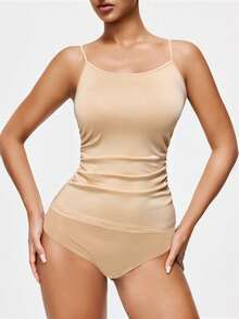 SHEIN Set de 3 camisetas de tirantes de unicolor casual para mujer, ropa de estar en casa - Multicolor - Ver 6
