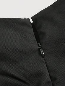 con cordón lateral bajo con fruncido - Negro - Ver 3