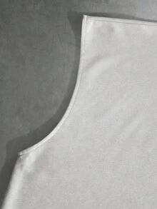 ÉpureWay 男士夏季休閒度假日常通勤風景字母印花寬鬆背心 - 灰色 - 查看 4