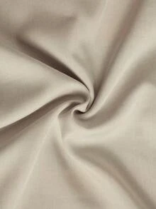 Linhara CURVE Plus Size Long Sleeve Contrast Trim Waist Cinched Long Jumpsuit For Women - Khaki - View 7