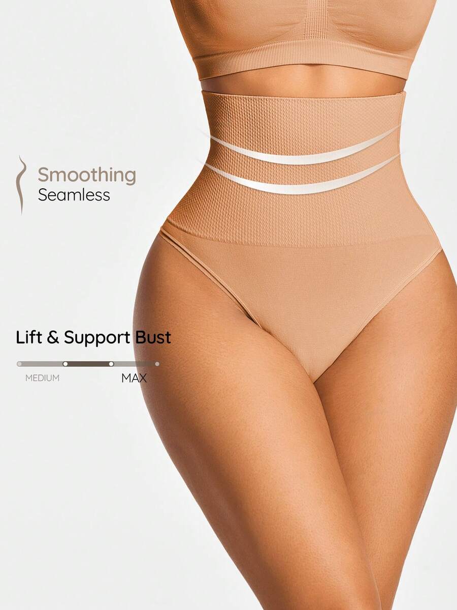 SHAPORA Bragas moldeadoras de unicolor para uso diario casual de mujer - Albaricoque - Ver 1