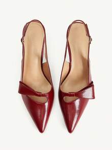 CUCCOO CHICEST Spring And Autumn Ladies Bow Elegant Dating High Heels - Burgundy - View 1