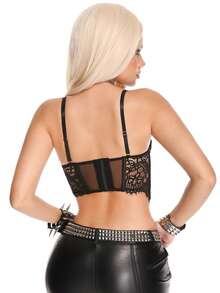 AltBold Small Size Sexy Goth Lace Underwire Bra For Women Black Summer - Black - View 5