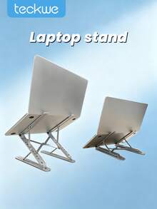 Teckwe 1 chiếc giá đỡ laptop bằng nhôm N8 N3 điều chỉnh được, gấp gọn, di động, ổn định, tản nhiệt tốt, dùng làm giá đỡ để bàn cho laptop, tương thích tiêu chuẩn laptop Apple, phù hợp môi trường làm việc trong nhà như văn phòng tại gia, phòng học và chơi game, phụ kiện trang trí, giá đỡ máy tính đa năng - Xem 1