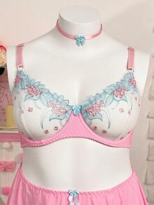 SHEIN 5件組牛奶絲拼接內衣 - 粉色 - 查看 3