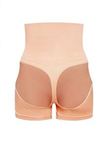 SHEIN Prenda moldeadora de unicolor de cintura alta para mujer - Beis - Ver 2