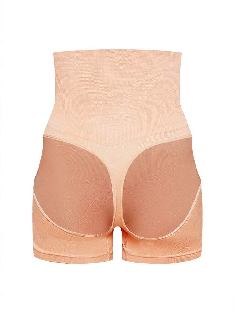 SHEIN Prenda moldeadora de unicolor de cintura alta para mujer - Beis - Añade 2