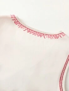 EMERY ROSE Tank Top Kasual Wanita Motif Bunga dengan Model Lipatan di Bagian Depan untuk Liburan - MultiWarna - View 3