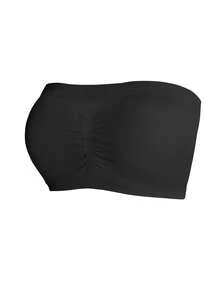 SHAPORA Women Knitted Ruched Tube Top Bralettes Casual Comfy Strapless Bras 3 Packs - Multicolor - View 6