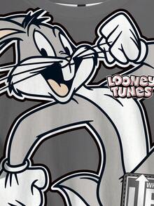 LOONEY TUNES X SHEIN 男士圆领短袖休闲百搭T恤 - 白色 - 查看 4