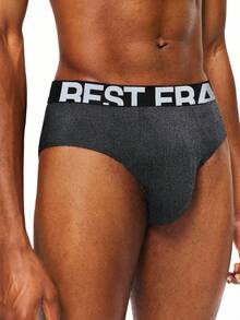 EasyFave Men's Basics Multicolor Knitted Fabric Underwear Briefs With Letter Pattern - Multicolor - View 4