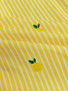 Resyla Top pour femmes, motif à rayures de citron imprimé sur tout le vêtement, design frais et léger, style Ins, chemisier ample à manches longues décontracté pouvant être porté de deux façons, cadeau idéal pour la meilleure amie et la petite amie, cadeau amusant, nouveau Top pour femmes en automne/hiver, pour la remise des diplômes, la rentrée scolaire, la remise des diplômes, les enseignantes, la rentrée scolaire d'automne, les cadeaux de Nouvel An, les cadeaux de Noël - Multicolore - Voir 4