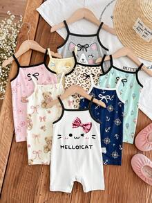 Baby Girl Cute Camisole Romper - Multicolor - View 7